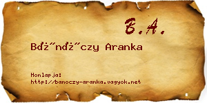 Bánóczy Aranka névjegykártya
