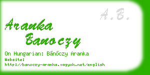 aranka banoczy business card