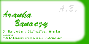 aranka banoczy business card